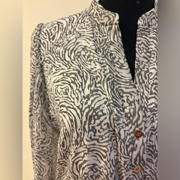 Diane Von Furstenberg Syrah Printed Chiffon Blouse - Size 4 - Picture 2 of 5